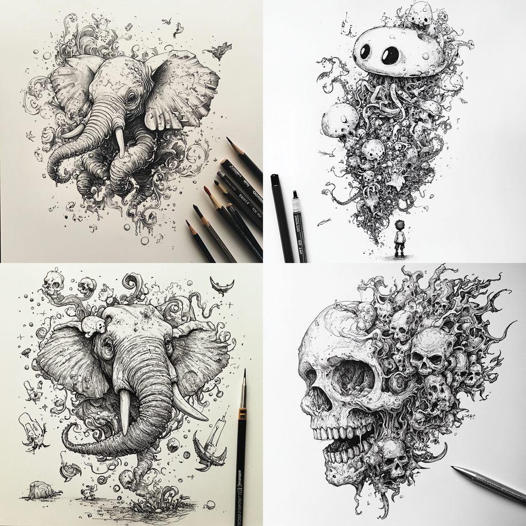 Kerby Rosanes style, Midjourney V6.1, render 1 of 4
