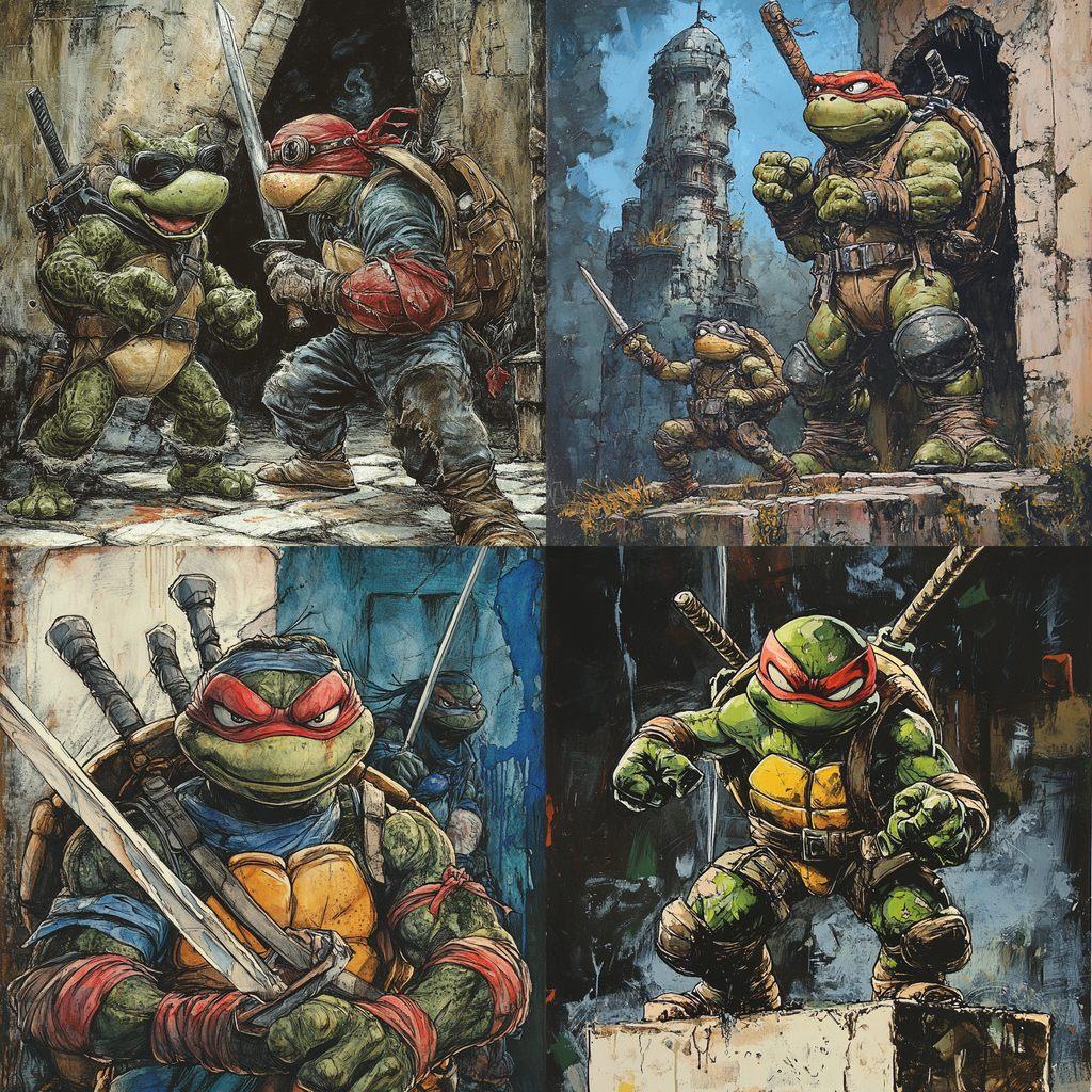 Kevin Eastman style, Midjourney V6.1, render 1 of 4