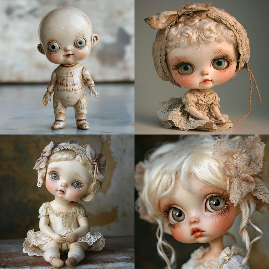 Kewpie doll style, Midjourney V6.1, render 1 of 4