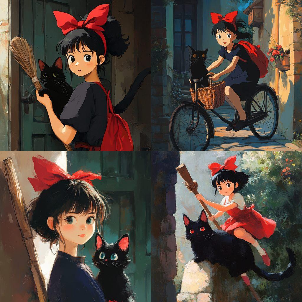 Kiki's Delivery Service style, Midjourney V6.1, render 1 of 4
