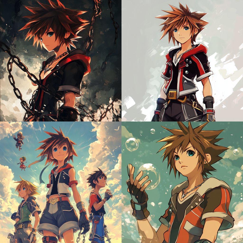 Kingdom Hearts style, Midjourney V6.1, render 1 of 4
