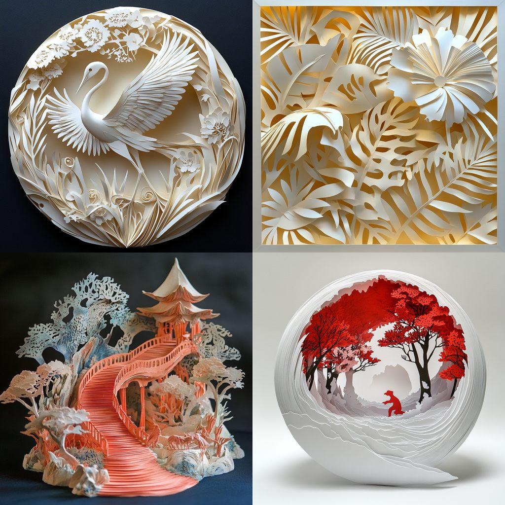 Kirigami style, Midjourney V6.1, render 1 of 4