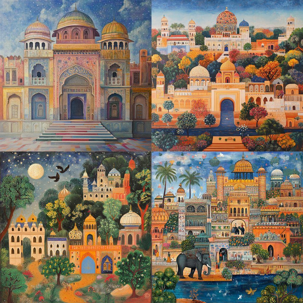 Kishangarh painting style, Midjourney V6.1, render 1 of 4