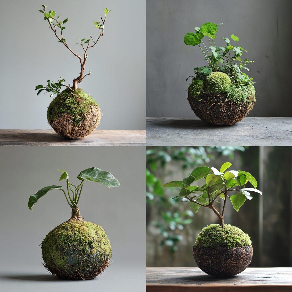 Kokedama style, Midjourney V6.1, render 1 of 4