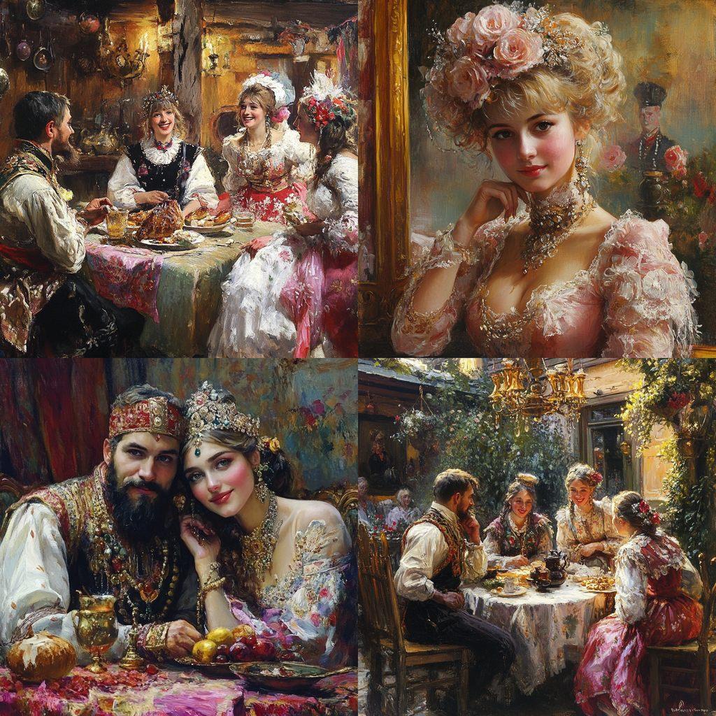 Konstantin Makovsky style, Midjourney V6.1, render 1 of 4