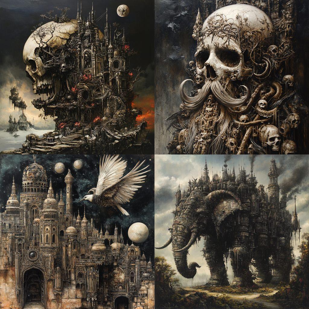 Kris Kuksi style, Midjourney V6.1, render 1 of 4