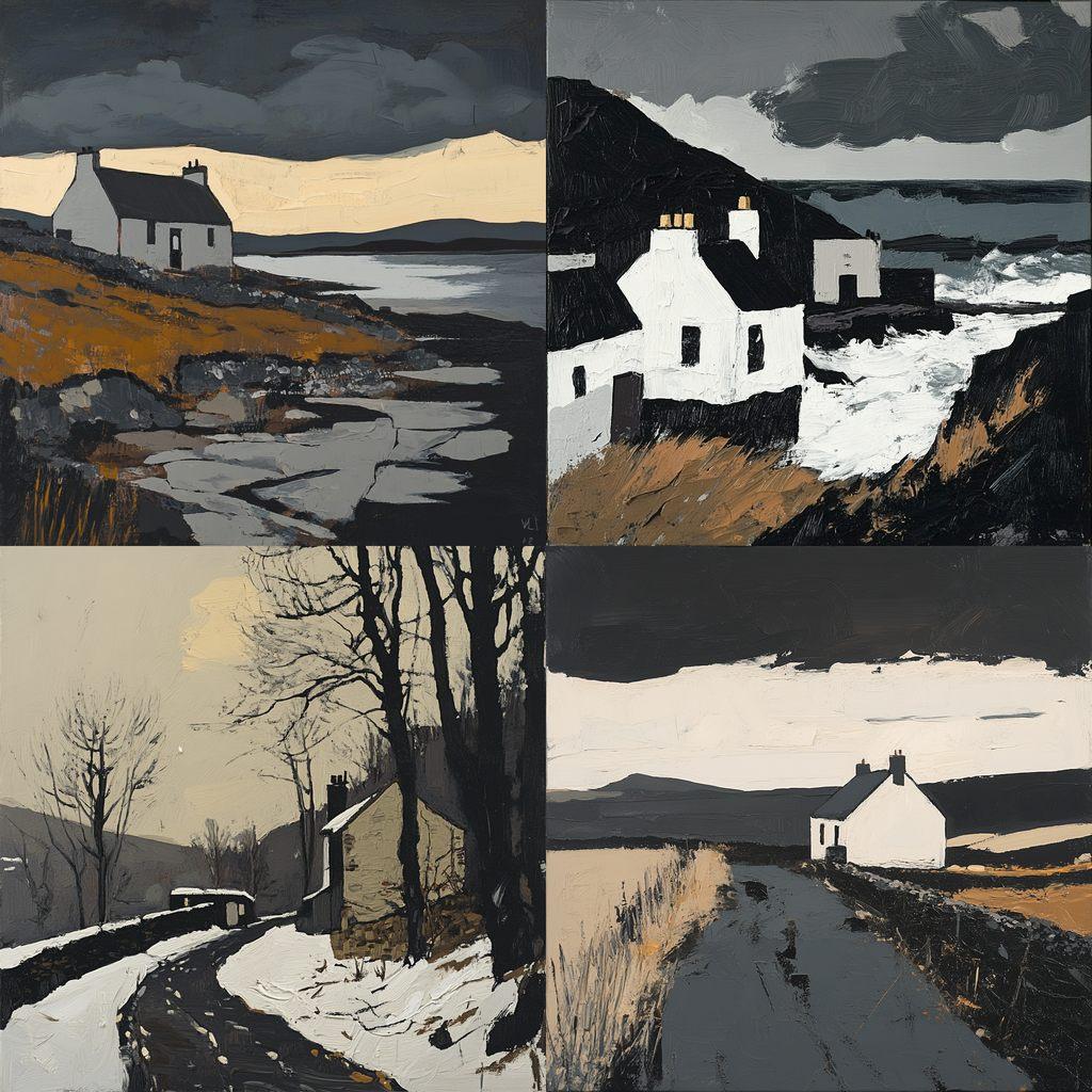 Kyffin Williams style, Midjourney V6.1, render 1 of 4