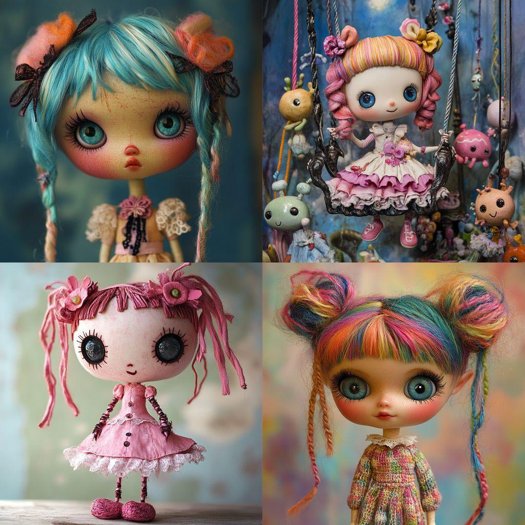 Lalaloopsy style, Midjourney V6.1, render 1 of 4
