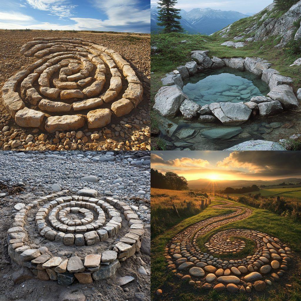 Land art style, Midjourney V6.1, render 1 of 4