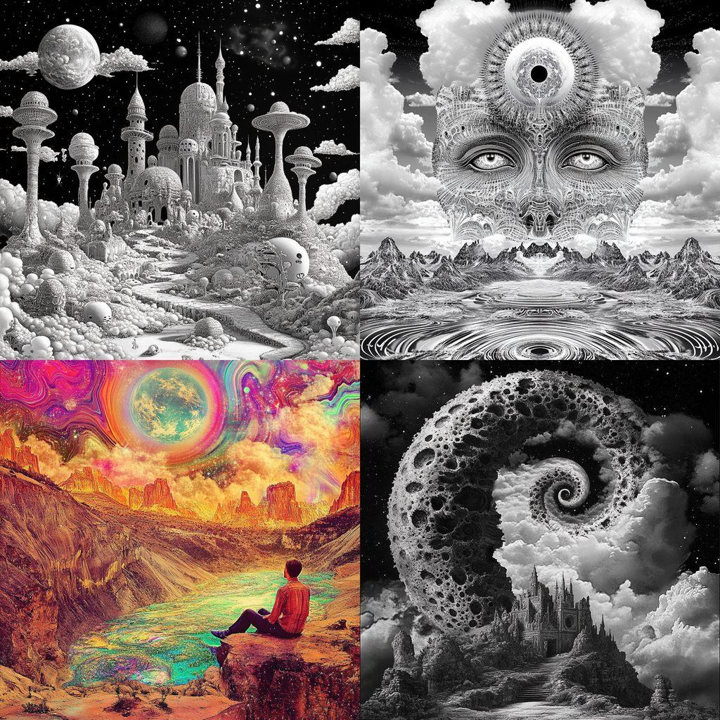 Larry Carlson style, Midjourney V6.1, render 1 of 4