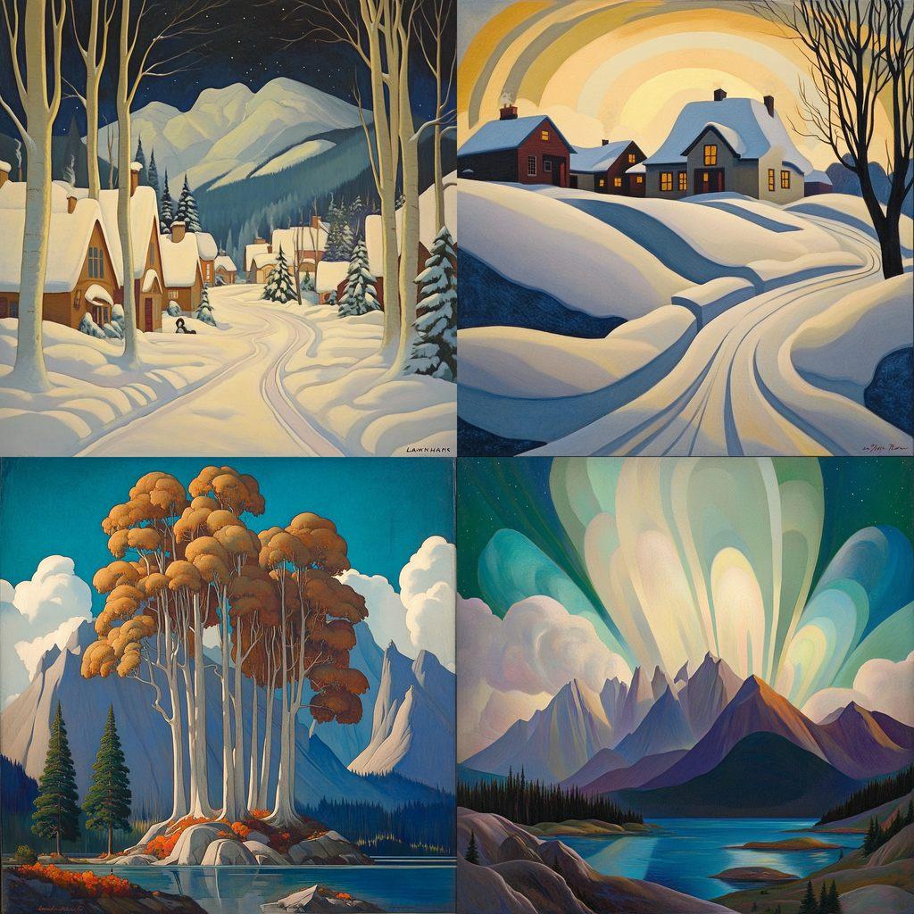 Lawren Harris style, Midjourney V6.1, render 1 of 4