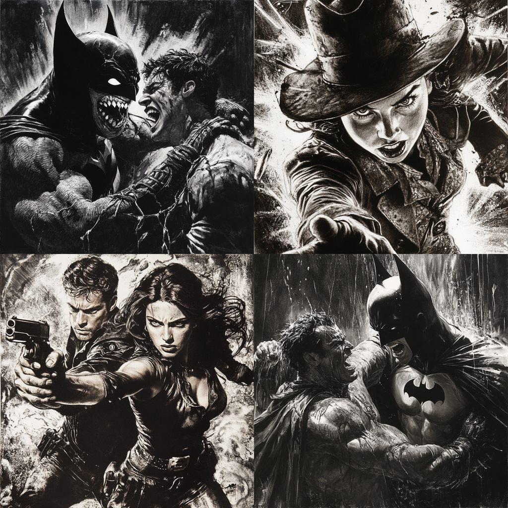 Lee Bermejo style, Midjourney V6.1, render 1 of 4