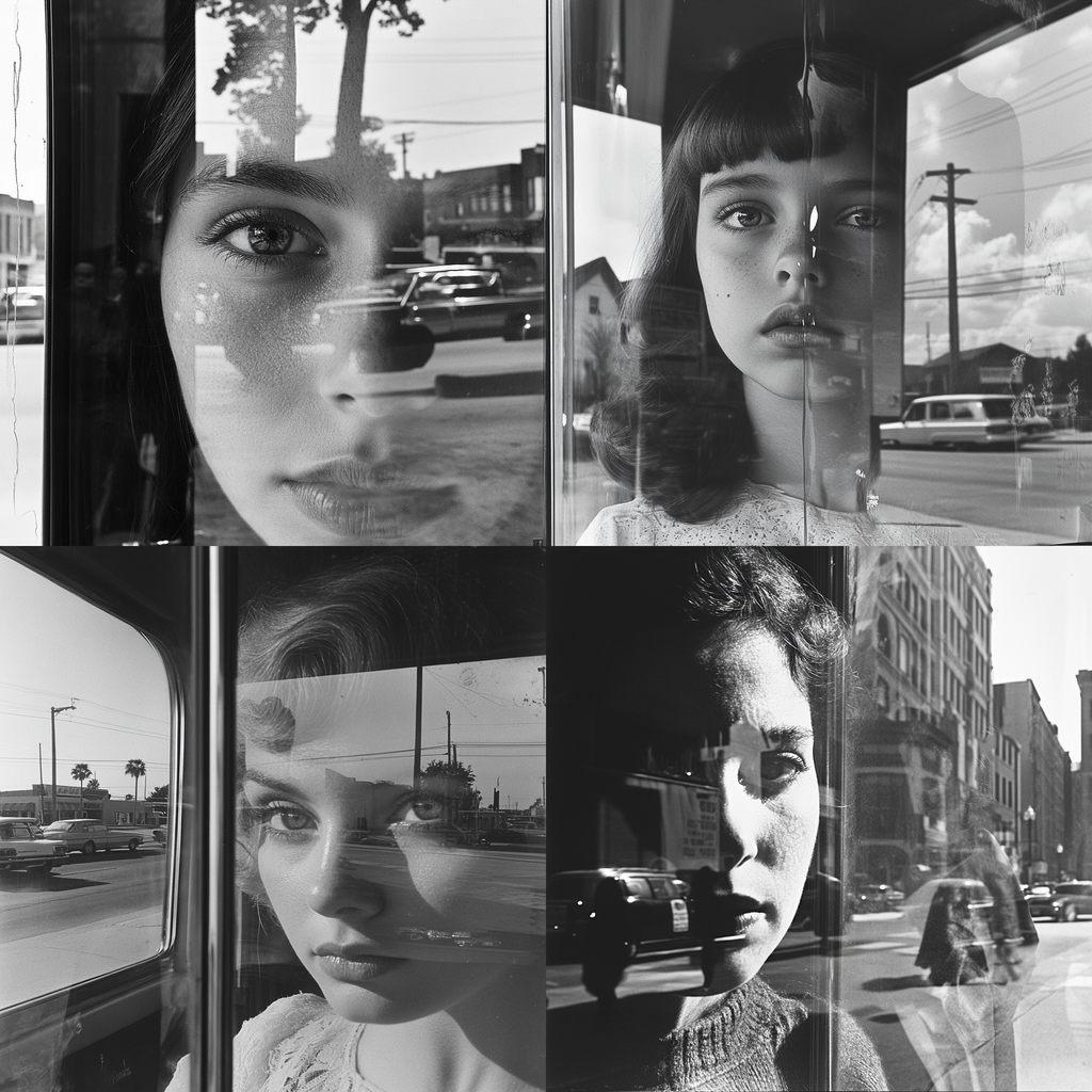 Lee Friedlander style, Midjourney V6.1, render 1 of 4