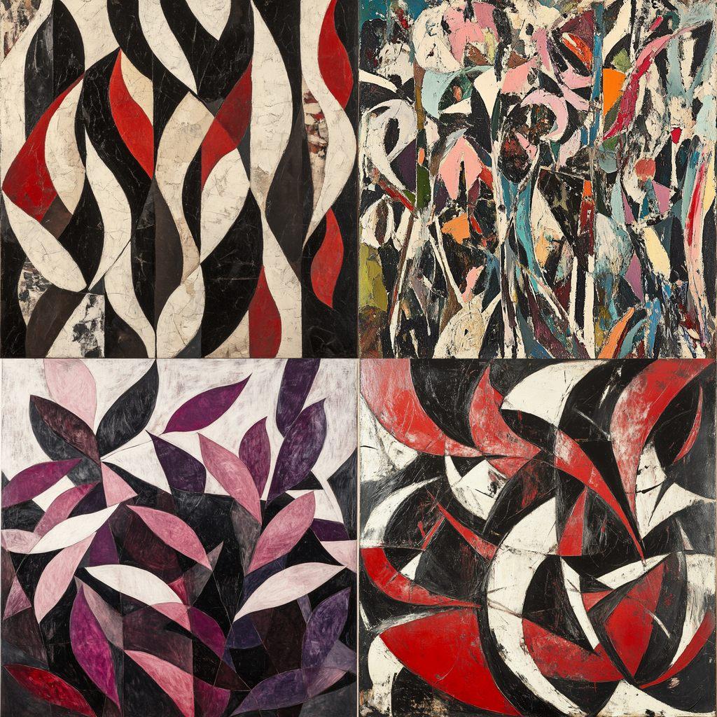 Lee Krasner style, Midjourney V6.1, render 1 of 4