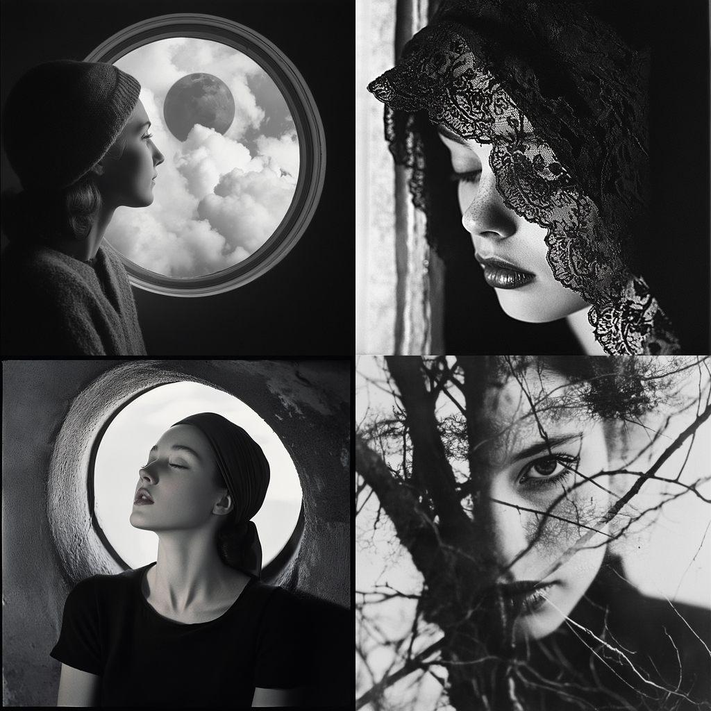 Lee Miller style, Midjourney V6.1, render 1 of 4