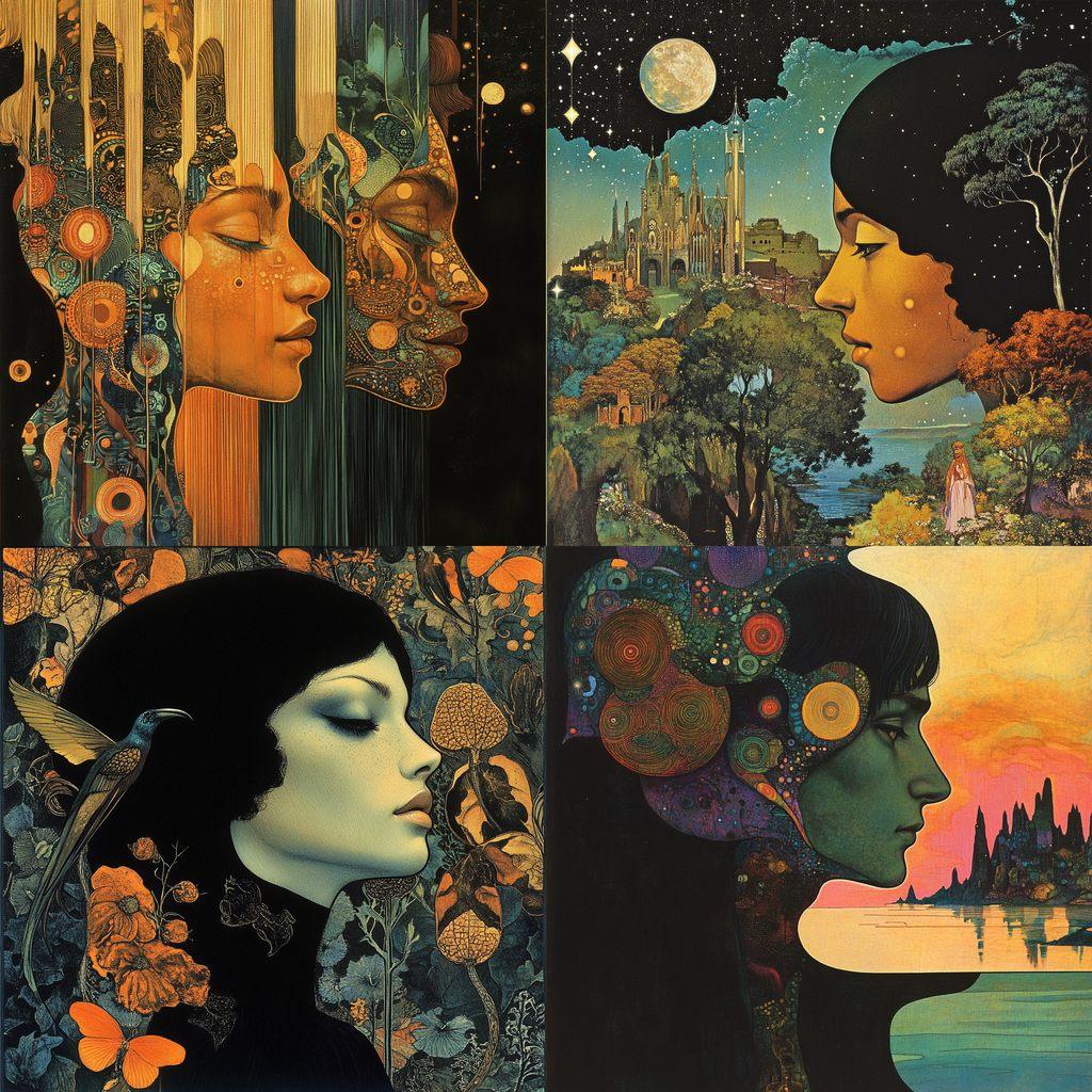 Leo and Diane Dillon style, Midjourney V6.1, render 1 of 4