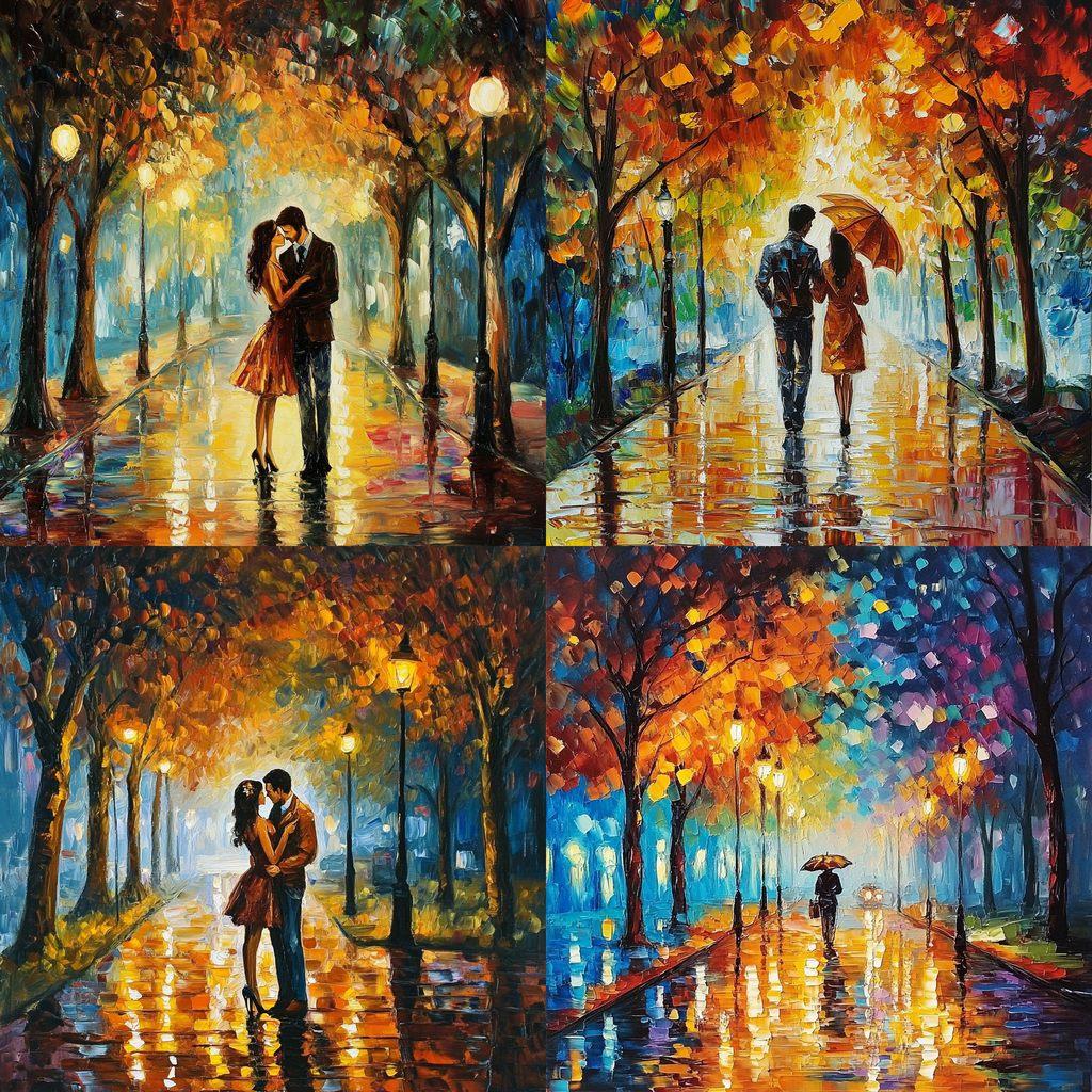 Leonid Afremov style, Midjourney V6.1, render 1 of 4