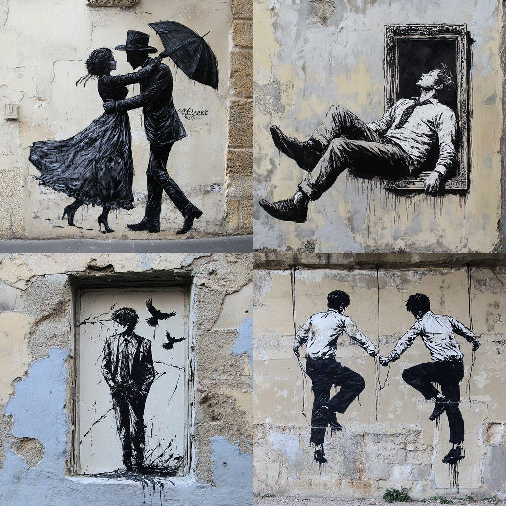 Levalet style, Midjourney V6.1, render 1 of 4
