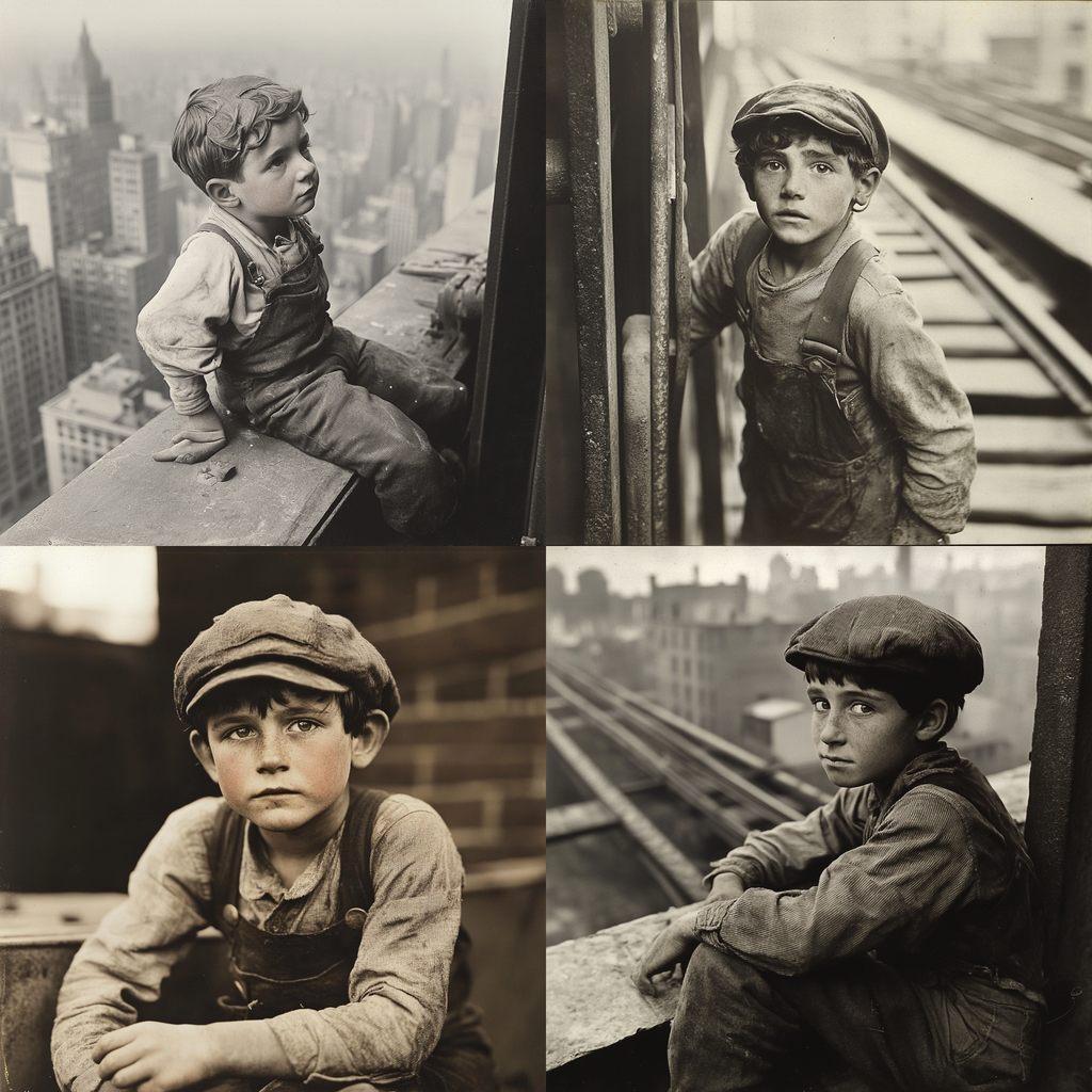 Lewis Hine style, Midjourney V6.1, render 1 of 4