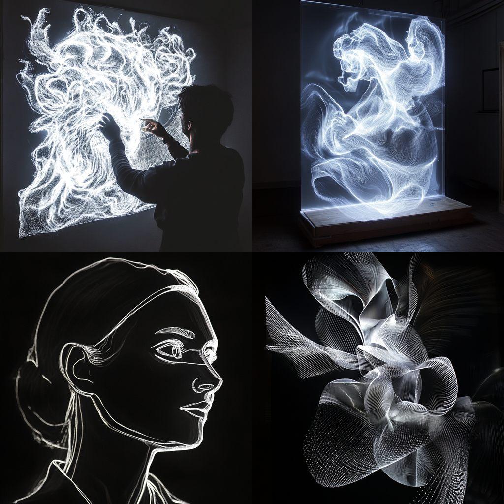 Light tracing style, Midjourney V6.1, render 1 of 4