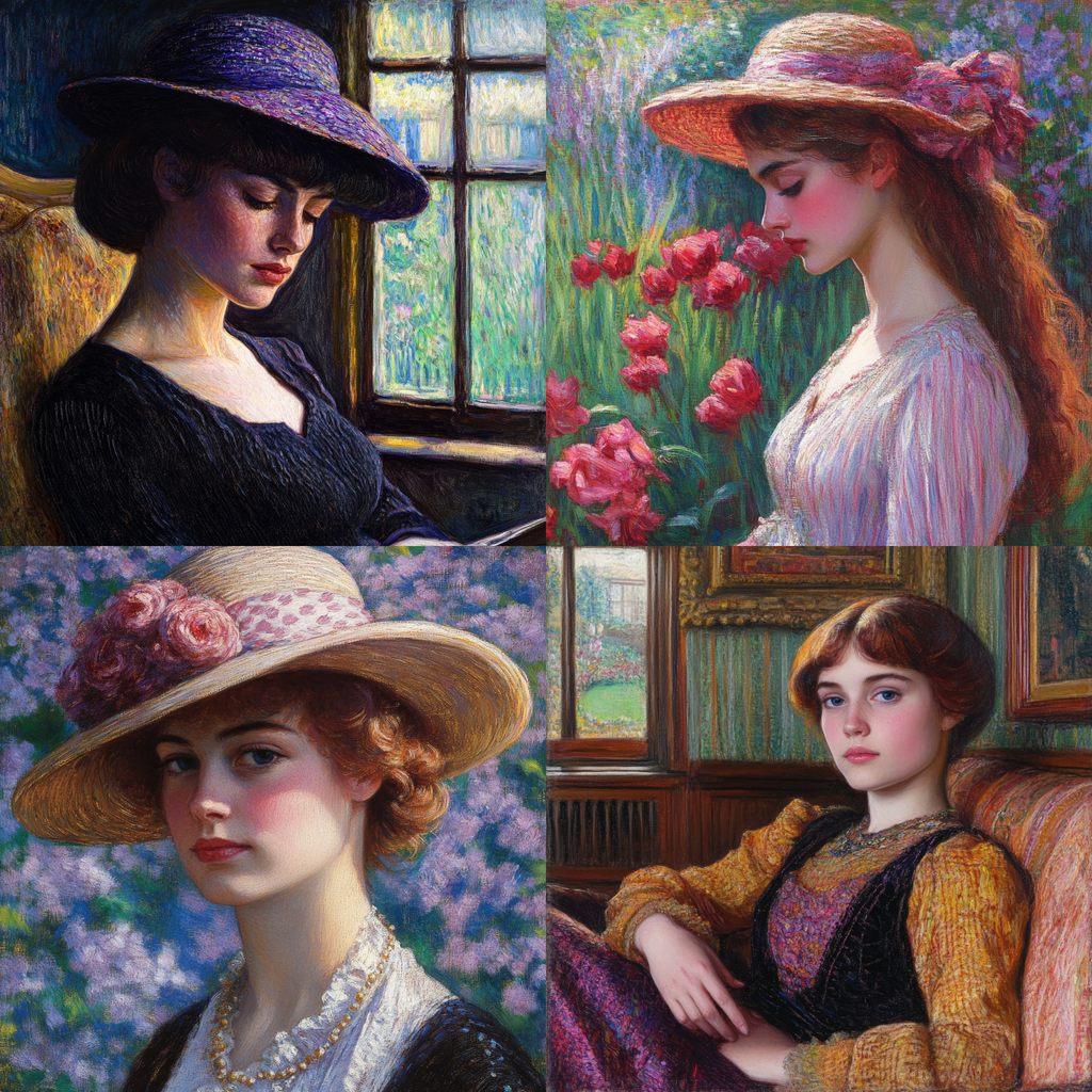 Lilla Cabot Perry style, Midjourney V6.1, render 1 of 4