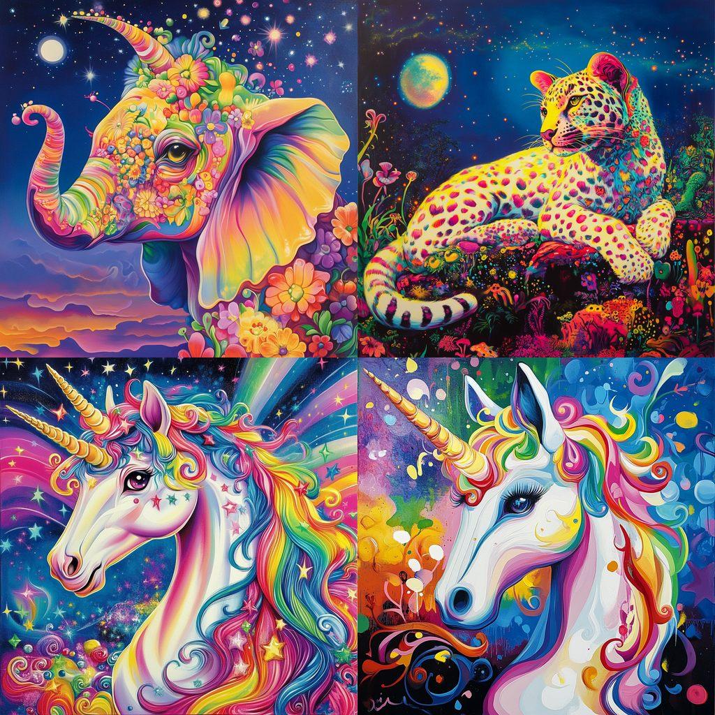 Lisa Frank style, Midjourney V6.1, render 1 of 4