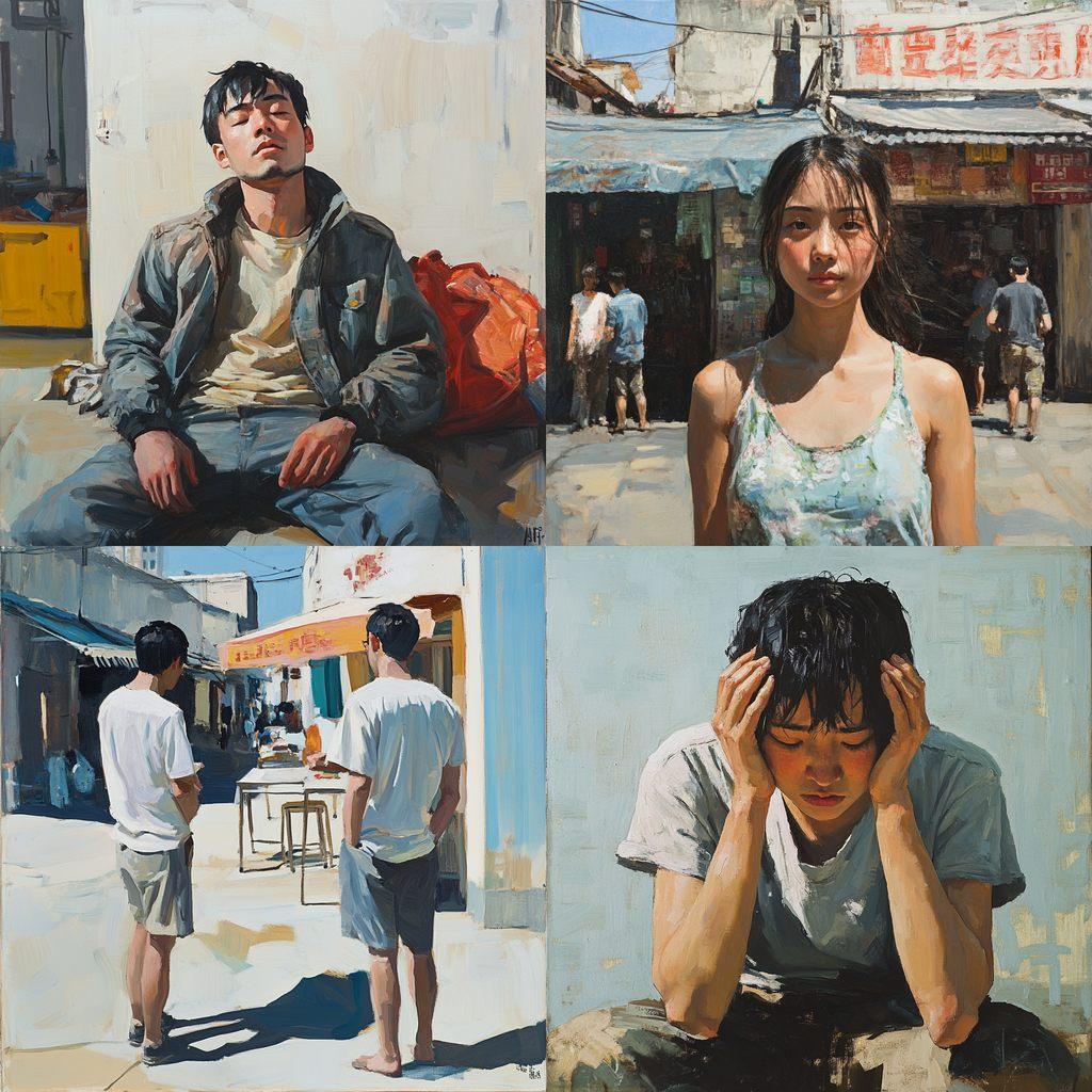 Liu Xiaodong style, Midjourney V6.1, render 1 of 4