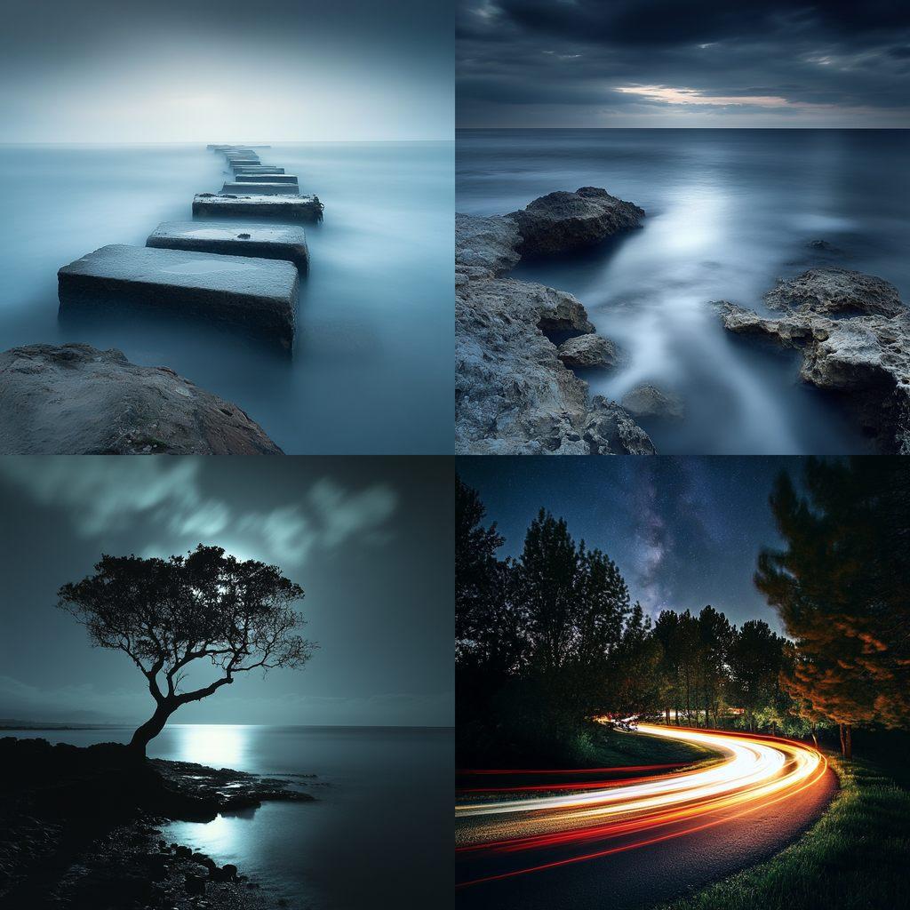 Long exposure photography style, Midjourney V6.1, render 1 of 4