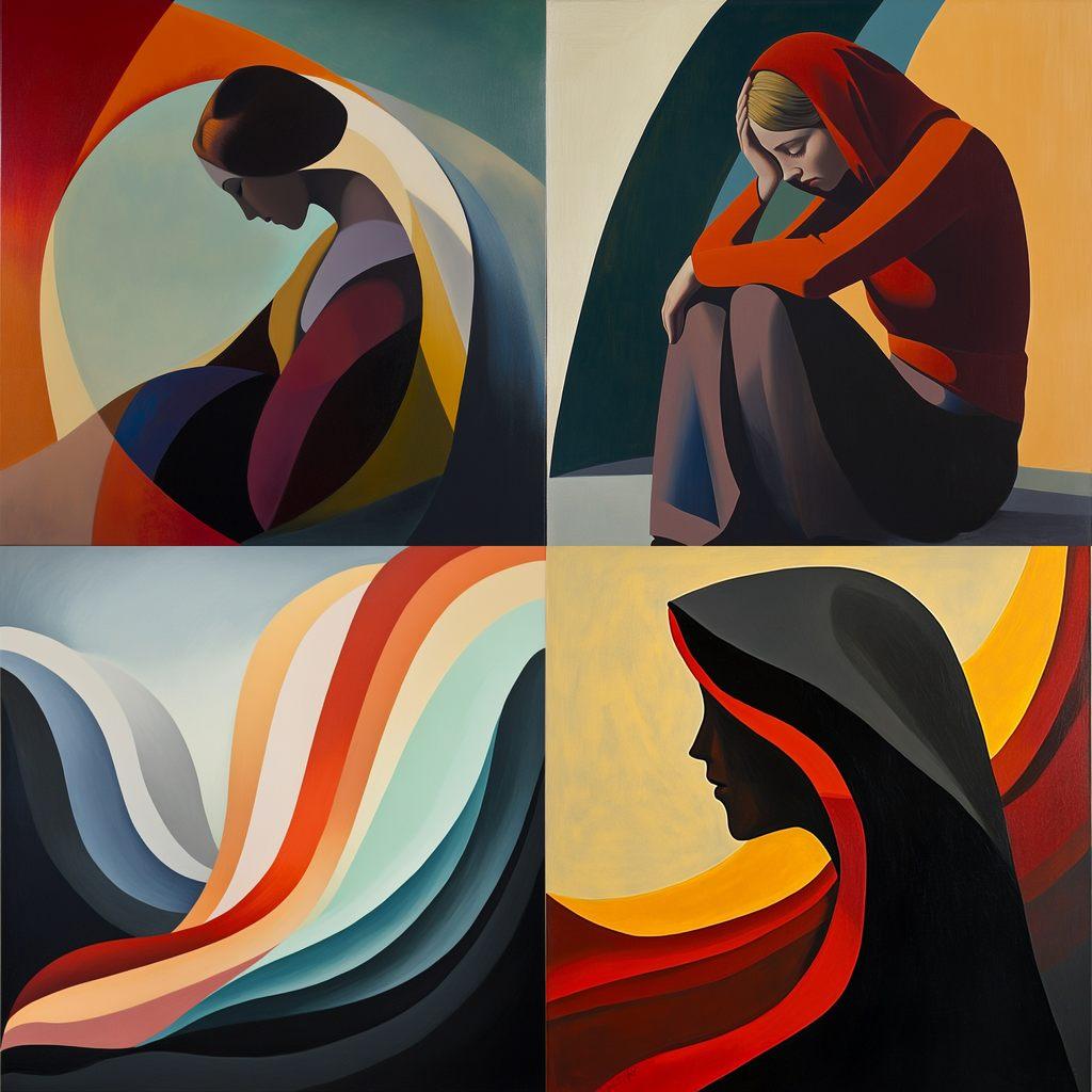Lorser Feitelson style, Midjourney V6.1, render 1 of 4