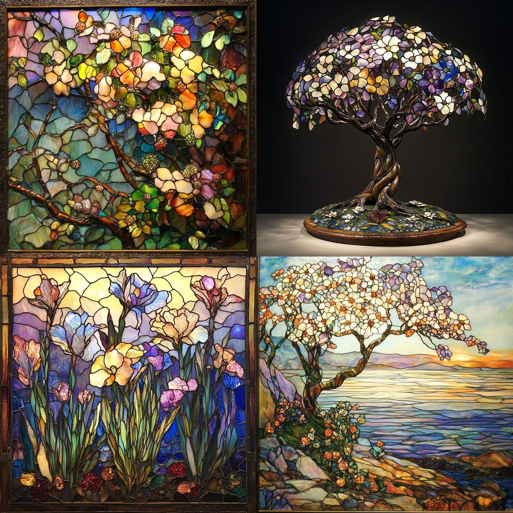 Louis Comfort Tiffany style, Midjourney V6.1, render 1 of 4