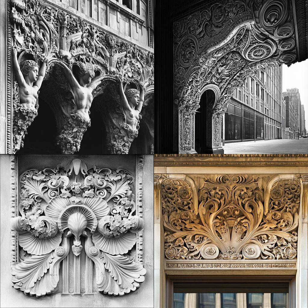 Louis Sullivan style, Midjourney V6.1, render 1 of 4