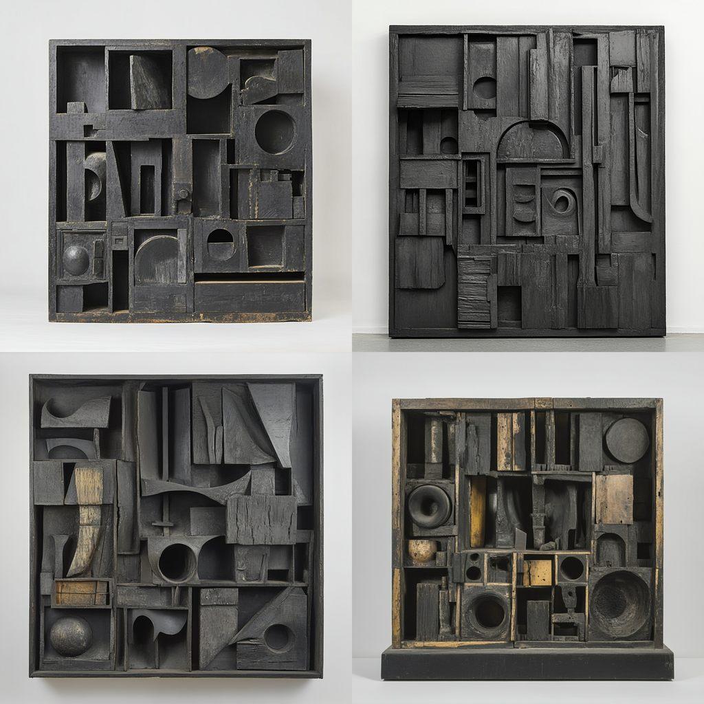 Louise Nevelson style, Midjourney V6.1, render 1 of 4