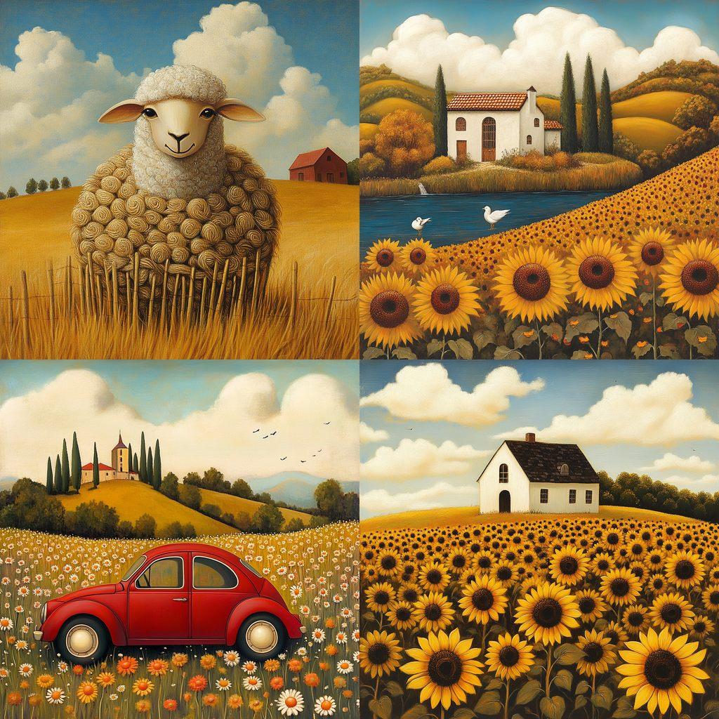 Lowell Herrero style, Midjourney V6.1, render 1 of 4