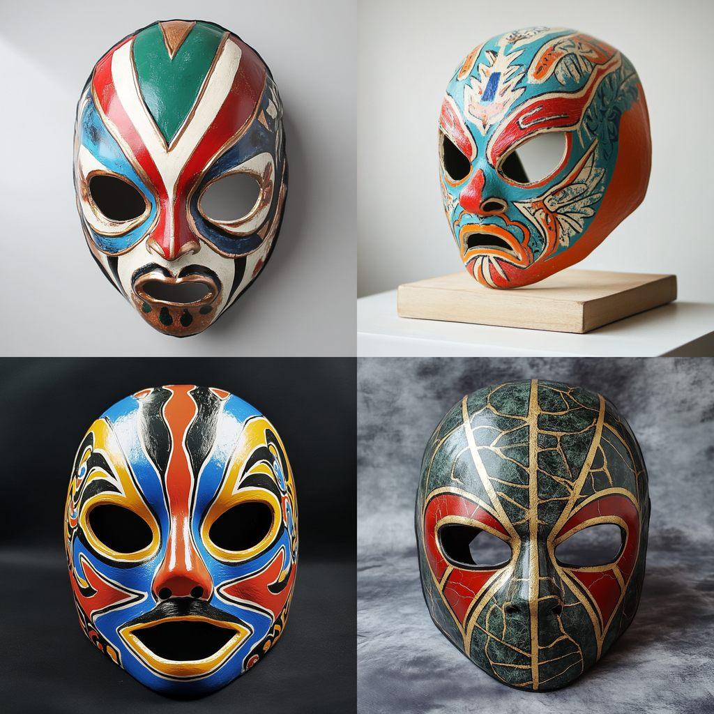 Lucha Libre mask style, Midjourney V6.1, render 1 of 4