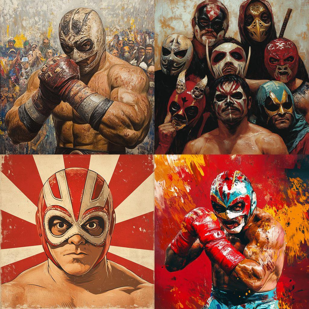 Lucha libre style, Midjourney V6.1, render 1 of 4