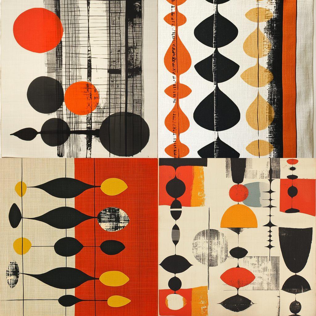Lucienne Day style, Midjourney V6.1, render 1 of 4