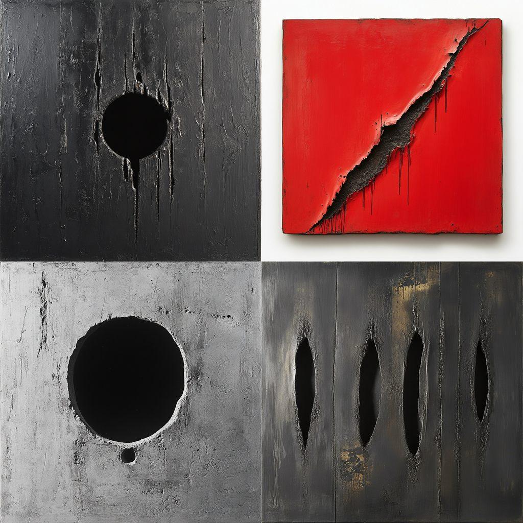 Lucio Fontana style, Midjourney V6.1, render 1 of 4