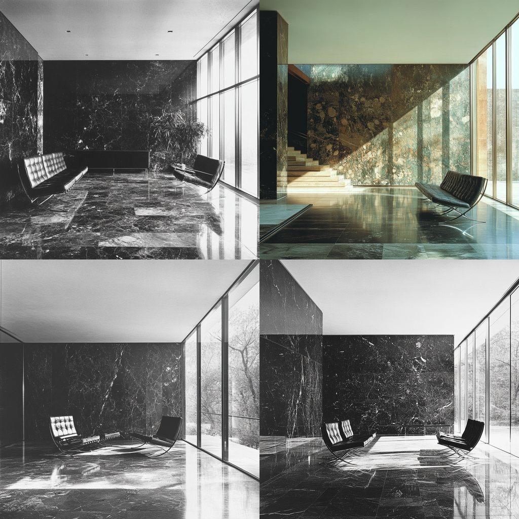 Ludwig Mies van der Rohe style, Midjourney V6.1, render 1 of 4