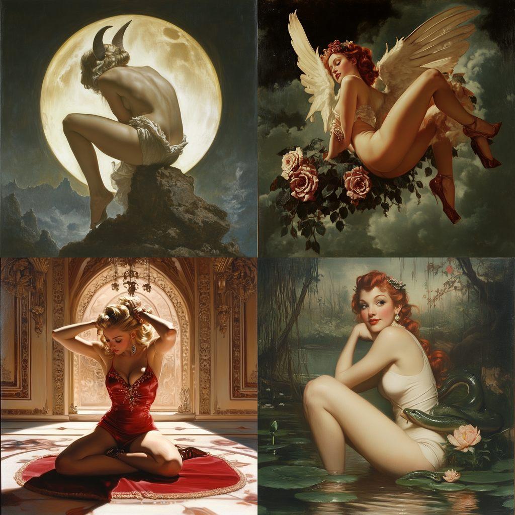 Luis Ricardo Falero style, Midjourney V6.1, render 1 of 4
