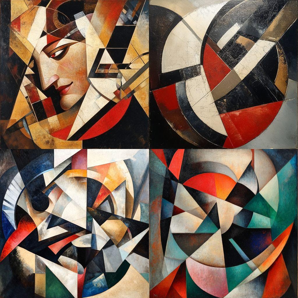 Lyubov Popova style, Midjourney V6.1, render 1 of 4