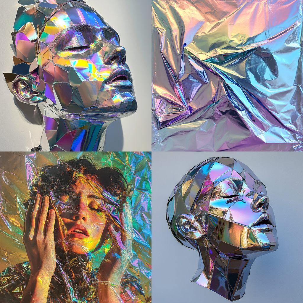 Made of iridescent foil style, Midjourney V6.1, render 1 of 4