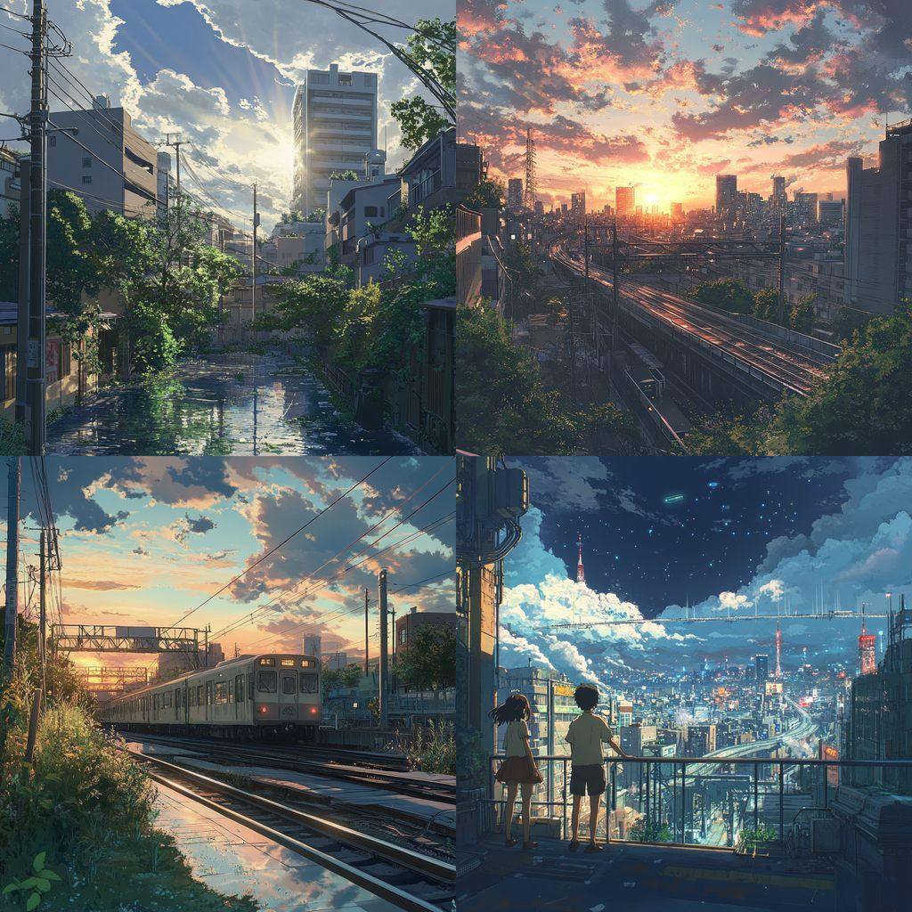 Makoto Shinkai style, Midjourney V6.1, render 1 of 4