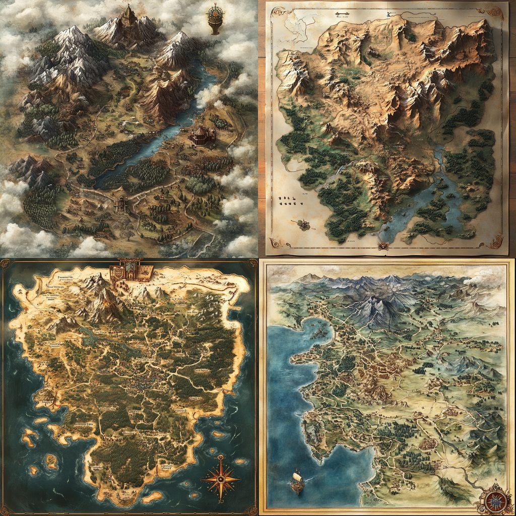 Map style, Midjourney V6.1, render 1 of 4