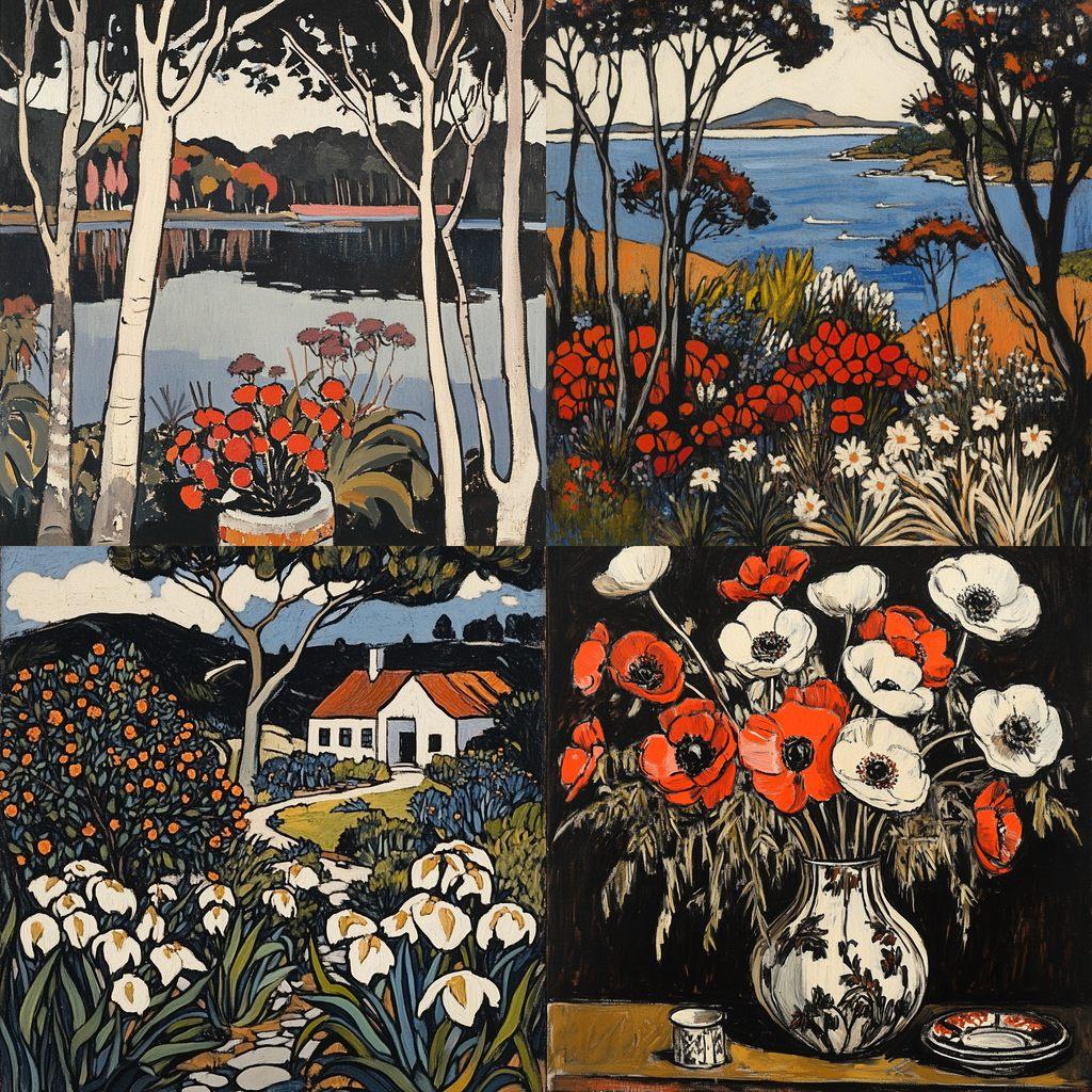 Margaret Preston style, Midjourney V6.1, render 1 of 4