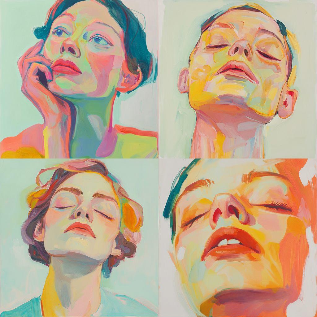 Maria Lassnig style, Midjourney V6.1, render 1 of 4