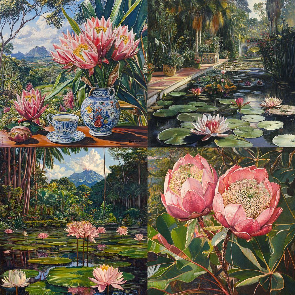 Marianne North style, Midjourney V6.1, render 1 of 4