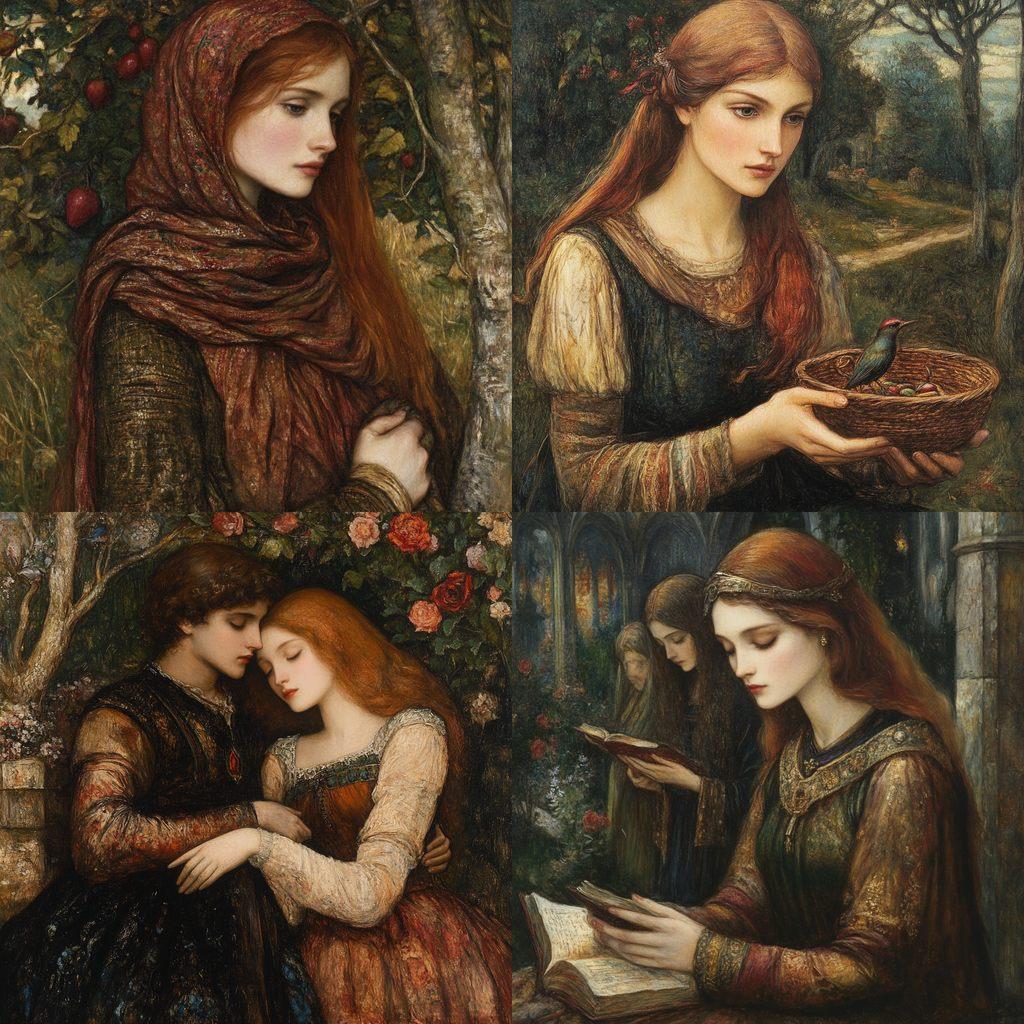 Marie Spartali Stillman style, Midjourney V6.1, render 1 of 4
