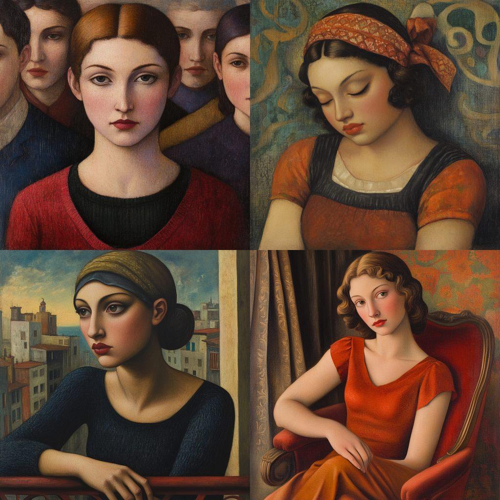 Mark Gertler style, Midjourney V6.1, render 1 of 4