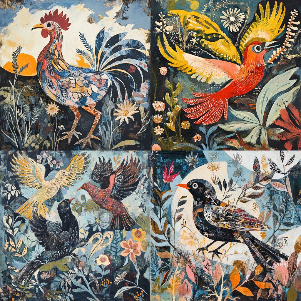 Mark Hearld style, Midjourney V6.1, render 1 of 4