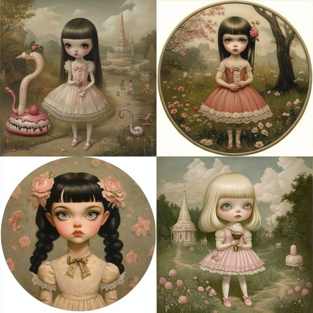 Mark Ryden style, Midjourney V6.1, render 1 of 4